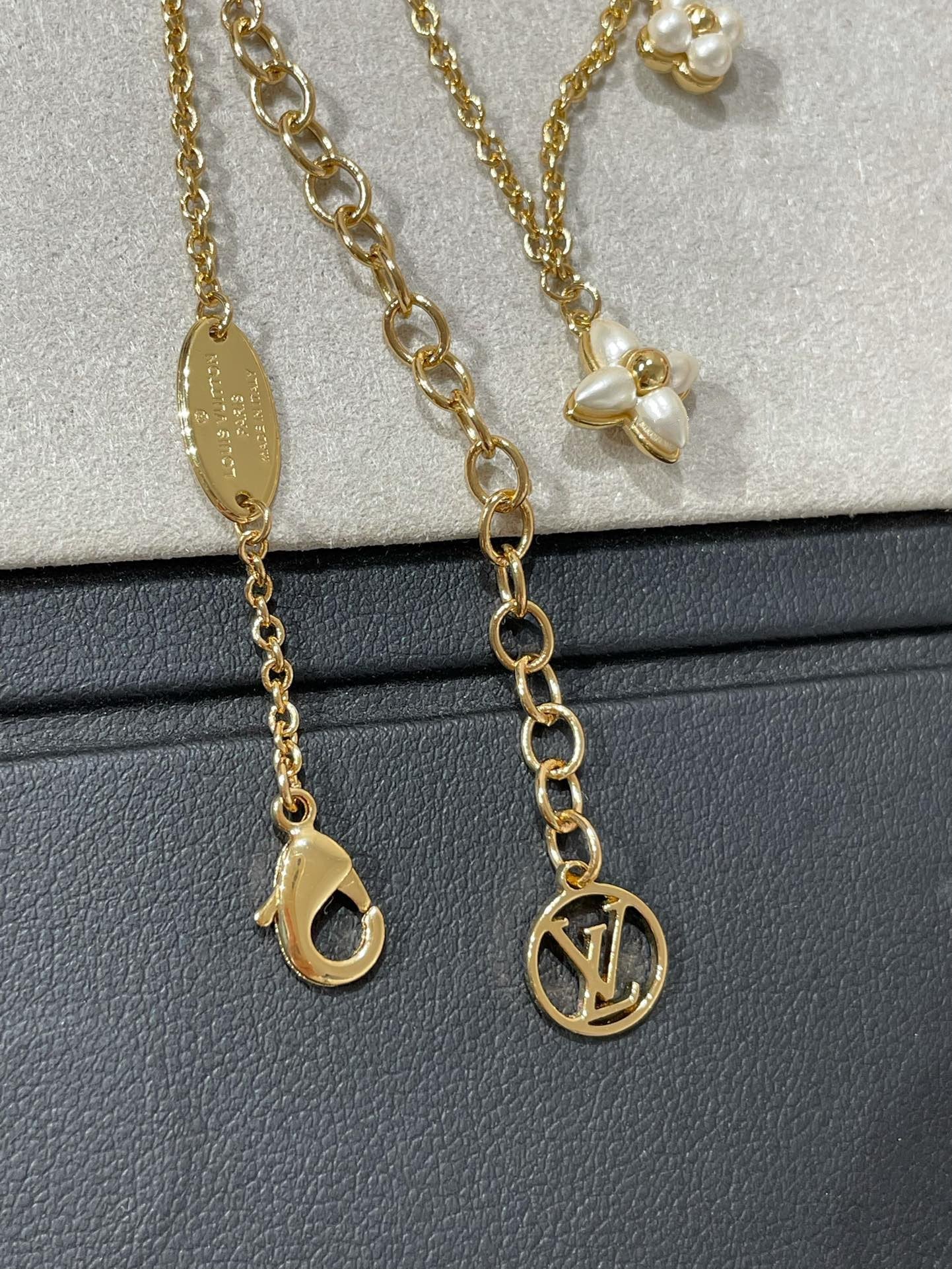 [Perla Lux]FLOWERGRAM GOLD MOP DOUBLE ROW NECKLACE