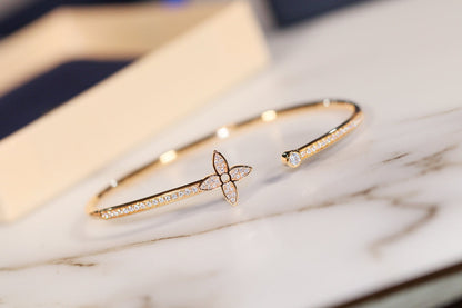[Perla Lux]IDYLLE GOLD OPEN BRACELET DIAMOND PAVED