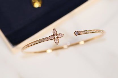 [Perla Lux]IDYLLE GOLD OPEN BRACELET DIAMOND PAVED