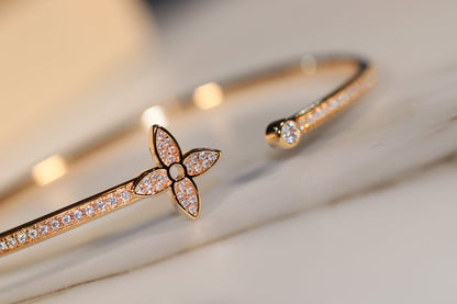 [Perla Lux]IDYLLE GOLD OPEN BRACELET DIAMOND PAVED