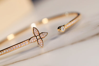 [Perla Lux]IDYLLE GOLD OPEN BRACELET DIAMOND PAVED