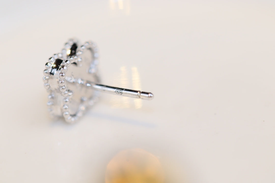 [Perla Lux]CLOVER MINI TURQUOISE SILVER STUD EARRINGS