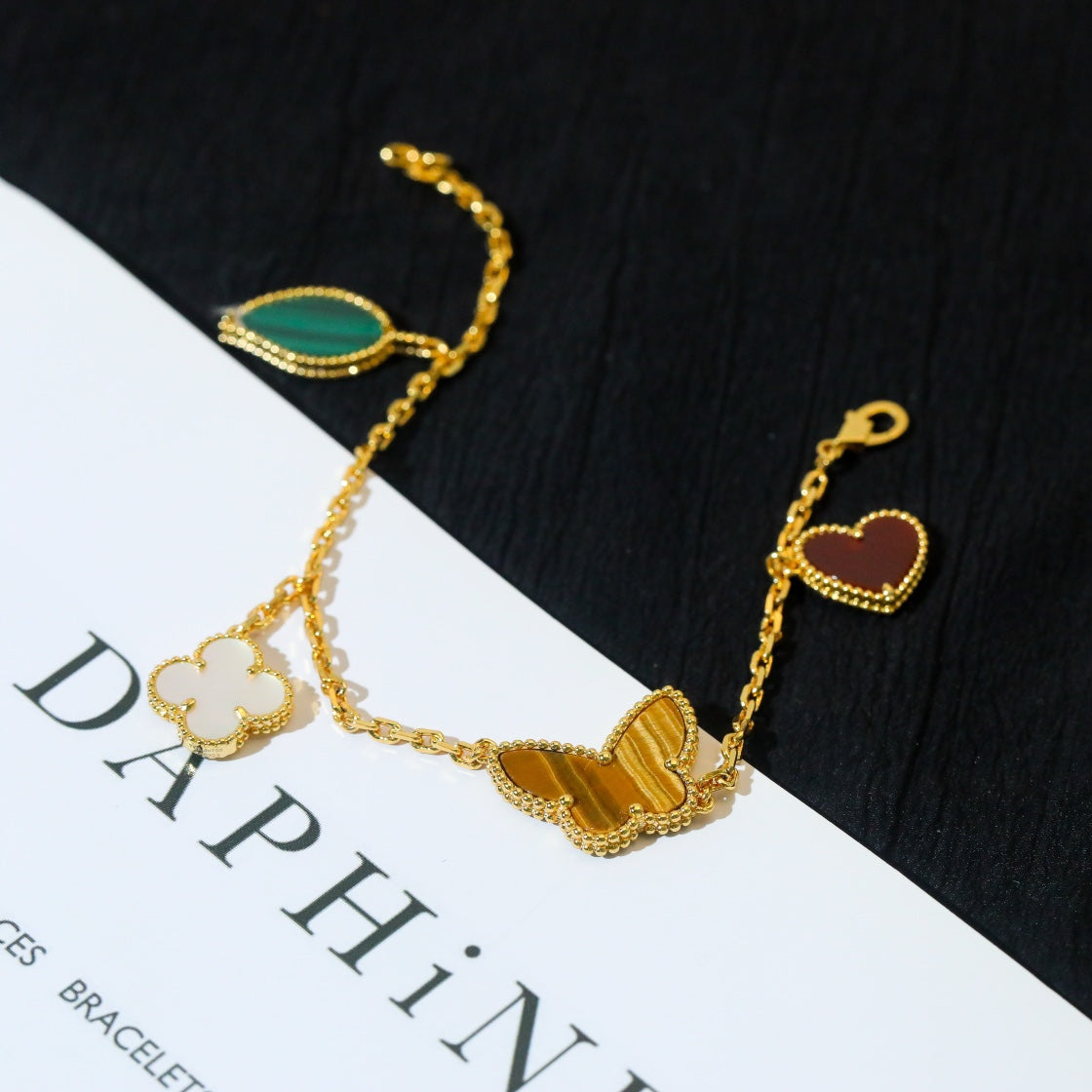 [Perla Lux]LUCKY SPRING 5 MOTIF GOLD BRACELET