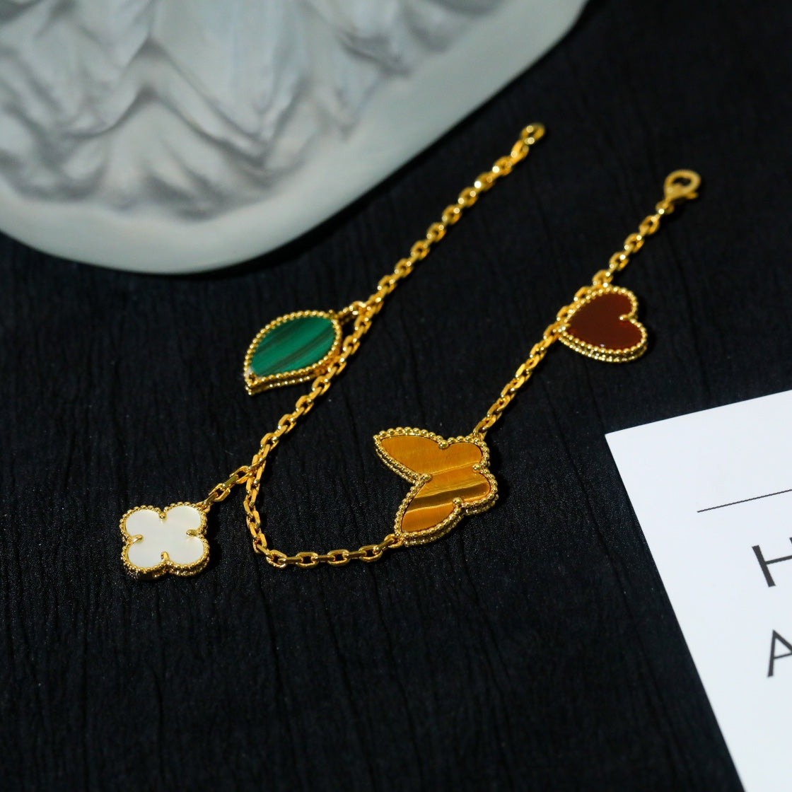 [Perla Lux]LUCKY SPRING 5 MOTIF GOLD BRACELET