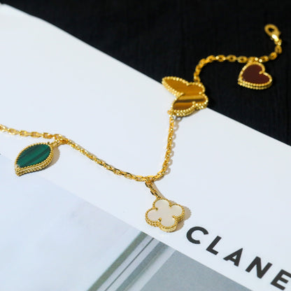 [Perla Lux]LUCKY SPRING 5 MOTIF GOLD BRACELET