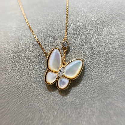 [Perla Lux]BUTTERFLY MOP DIAMOND NECKLACE