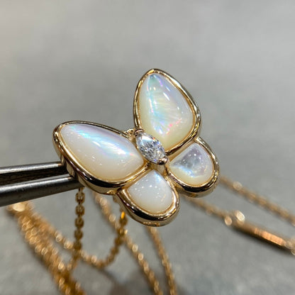 [Perla Lux]BUTTERFLY MOP DIAMOND NECKLACE
