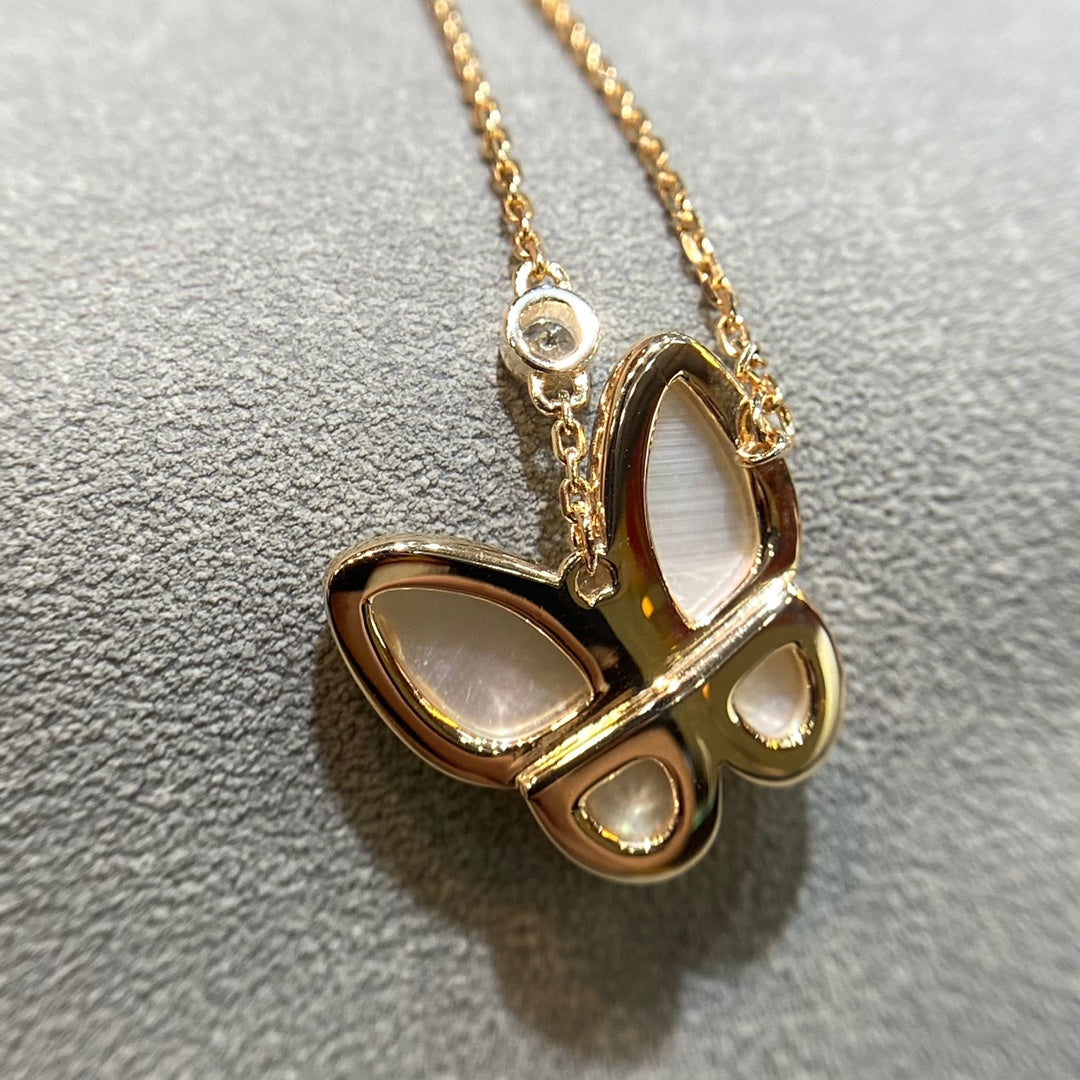 [Perla Lux]BUTTERFLY MOP DIAMOND NECKLACE