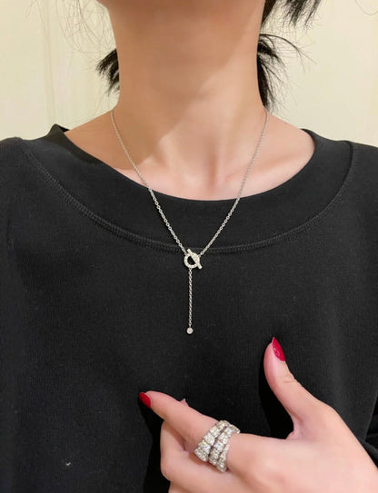 [Perla Lux]FINESSE SILVER DIAMOND NECKLACE