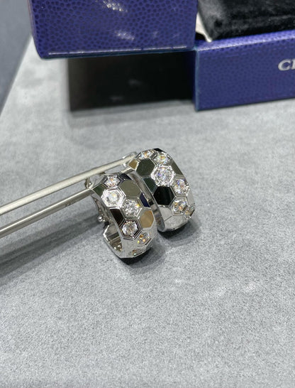 [Perla Lux]BEE LOVE DIAMOND HOOP EARRINGS