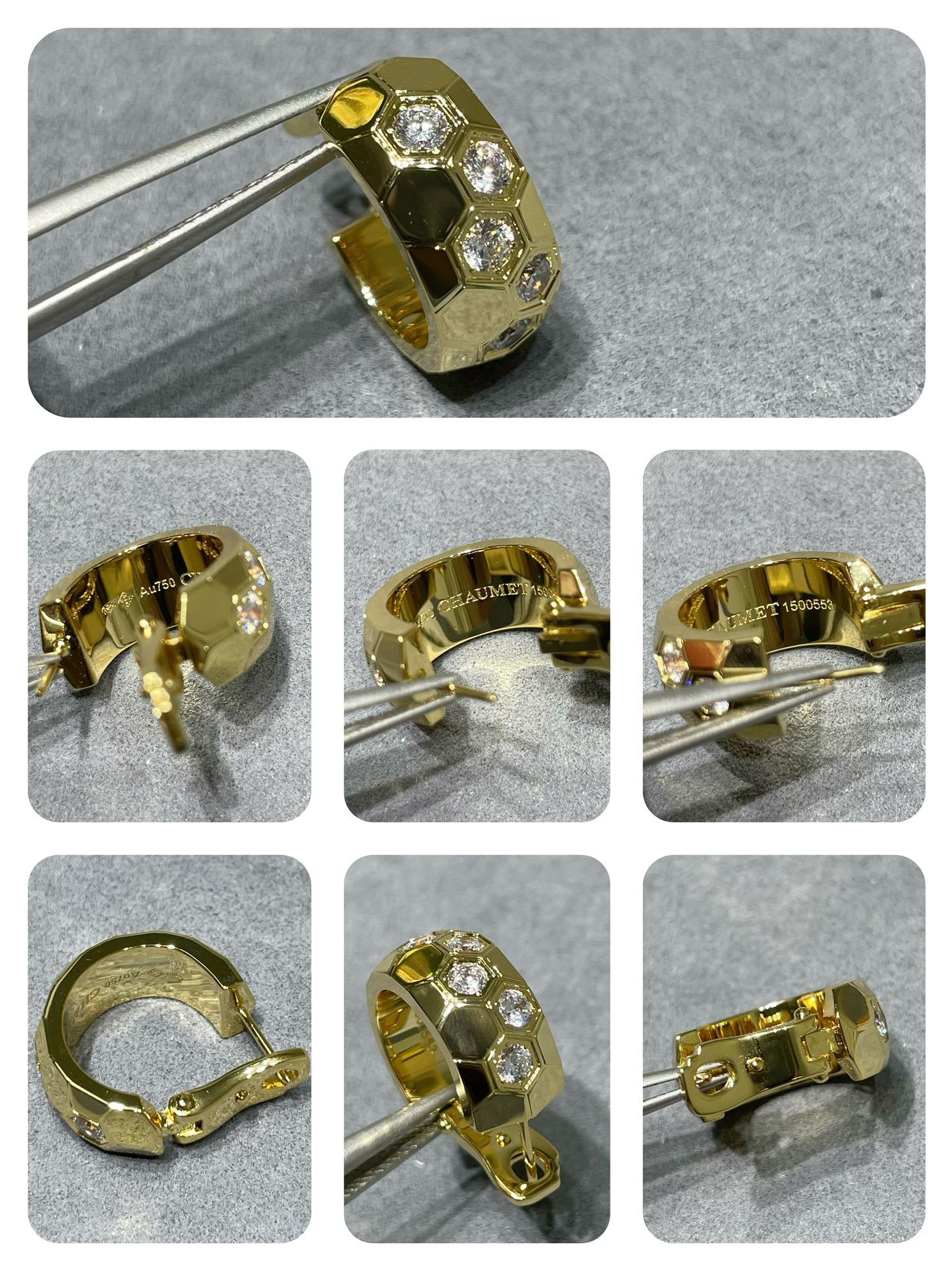 [Perla Lux]BEE LOVE DIAMOND HOOP EARRINGS