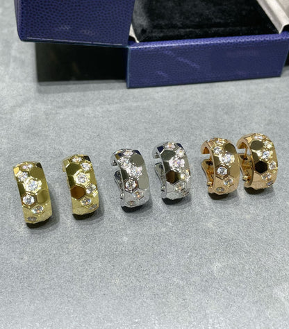 [Perla Lux]BEE LOVE DIAMOND HOOP EARRINGS