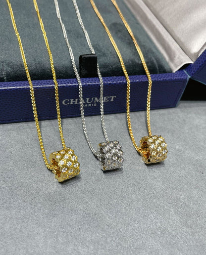 [Perla Lux]BEE LOVE DIAMOND PAVED 3 ROW NECKLACE