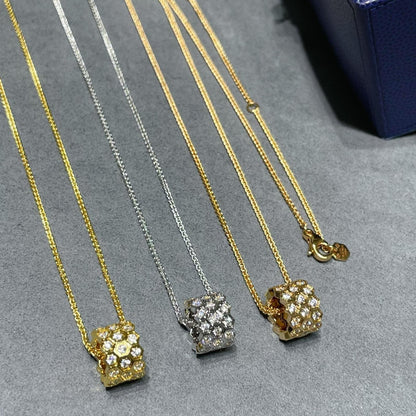 [Perla Lux]BEE LOVE DIAMOND PAVED 3 ROW NECKLACE