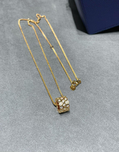 [Perla Lux]BEE LOVE DIAMOND PAVED 3 ROW NECKLACE