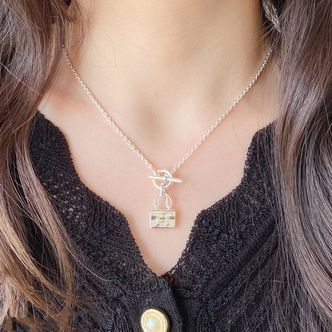 [Perla Lux]CONSTANCE PEDANT SILVER NECKLACE