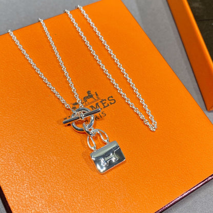 [Perla Lux]CONSTANCE PEDANT SILVER NECKLACE