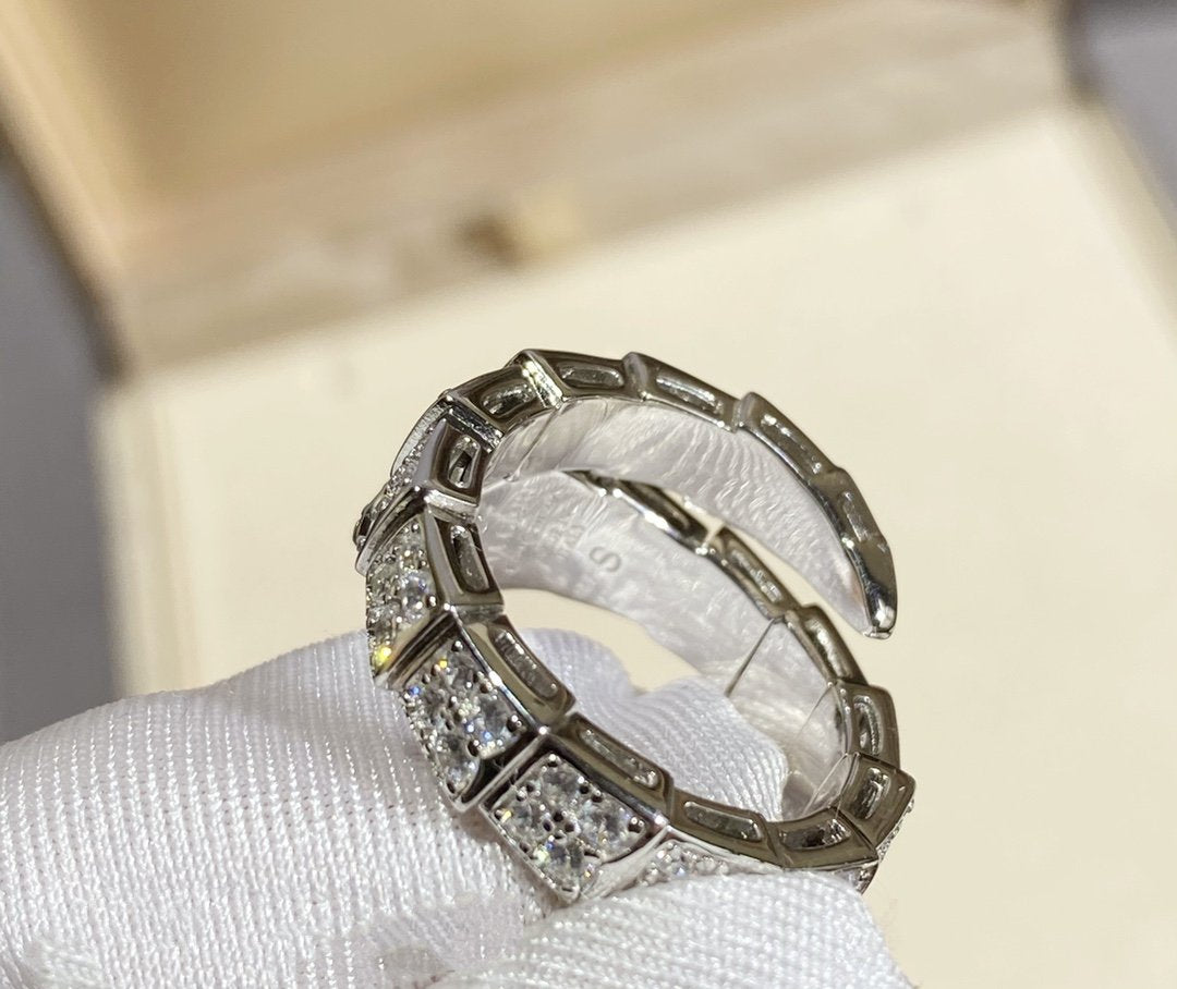 [Perla Lux]SERPENTI RING SILVER DIAMOND PAVED