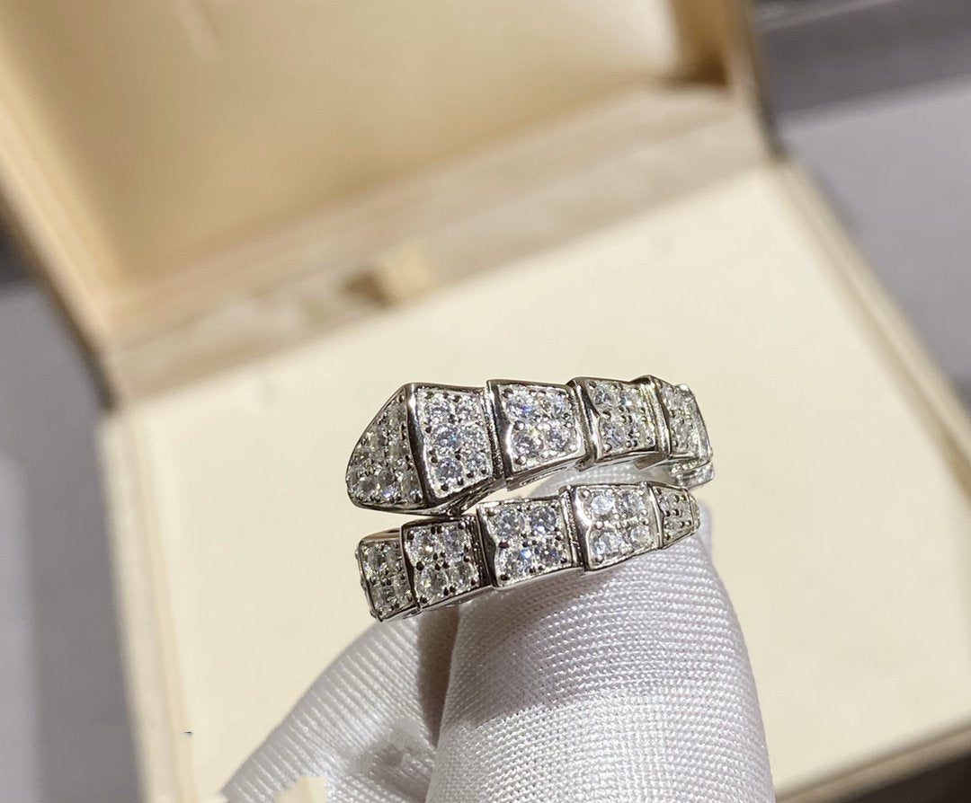 [Perla Lux]SERPENTI RING SILVER DIAMOND PAVED