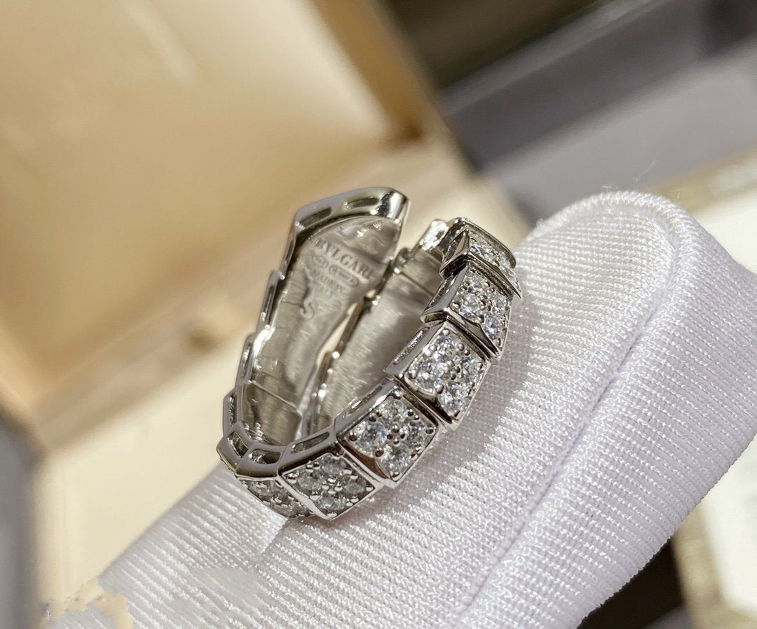 [Perla Lux]SERPENTI RING SILVER DIAMOND PAVED