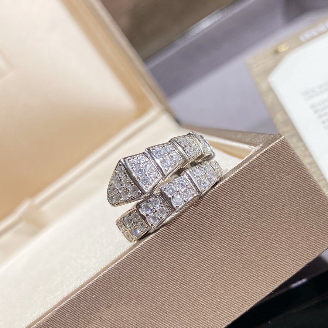 [Perla Lux]SERPENTI RING SILVER DIAMOND PAVED