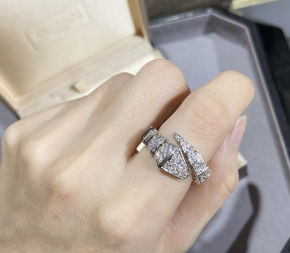 [Perla Lux]SERPENTI LARGE RING SILVER DIAMOND PAVED