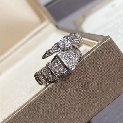 [Perla Lux]SERPENTI LARGE RING SILVER DIAMOND PAVED