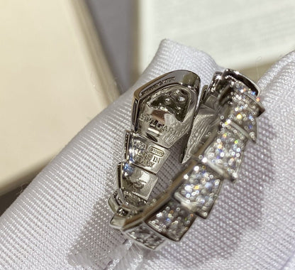 [Perla Lux]SERPENTI LARGE RING SILVER DIAMOND PAVED
