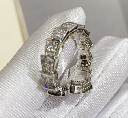 [Perla Lux]SERPENTI LARGE RING SILVER DIAMOND PAVED