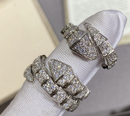 [Perla Lux]SERPENTI LARGE RING SILVER DIAMOND PAVED