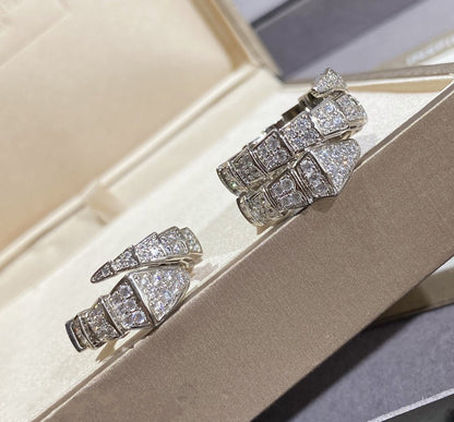 [Perla Lux]SERPENTI LARGE RING SILVER DIAMOND PAVED