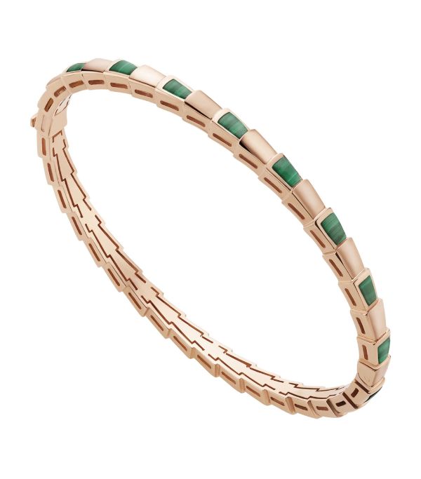 [Perla Lux]SERPENTI BRACELET PINK GOLD MALACHITE