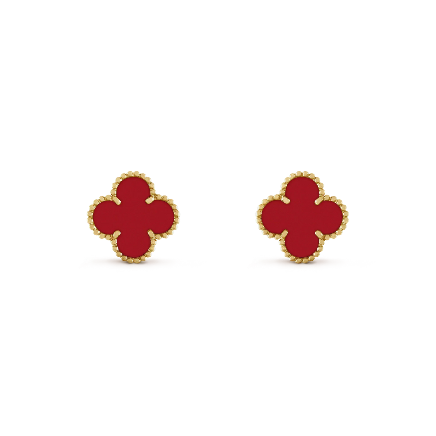 [Perla Lux]CLOVER MINI 9.5MM CARNELIAN EARRINGS