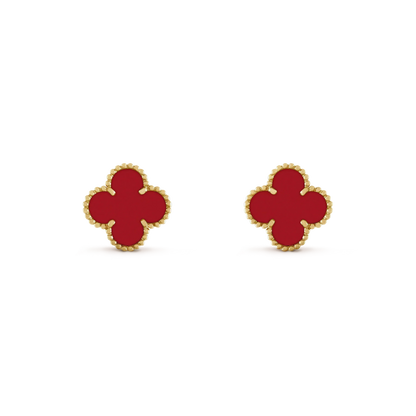 [Perla Lux]CLOVER MINI 9.5MM CARNELIAN EARRINGS