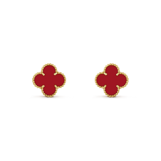 [Perla Lux]CLOVER MINI 9.5MM CARNELIAN EARRINGS