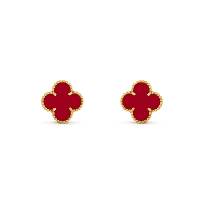 [Perla Lux]CLOVER MEDIUM 1 MOTIFS CARNELIAN  EARRINGS