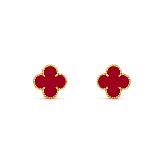 [Perla Lux]CLOVER MEDIUM 1 MOTIFS CARNELIAN  EARRINGS