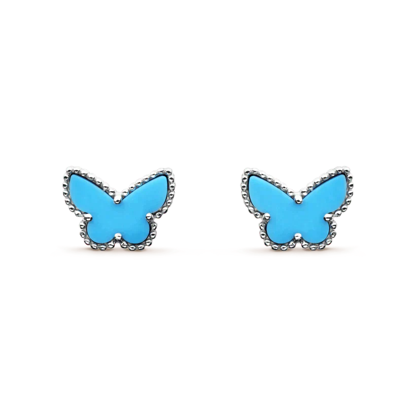 [Perla Lux]BUTTERFLY TURQUOISE EARRINGS SILVER