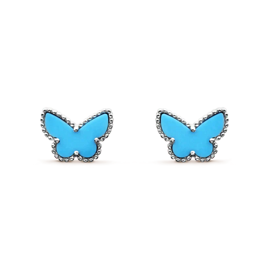 [Perla Lux]BUTTERFLY TURQUOISE EARRINGS SILVER