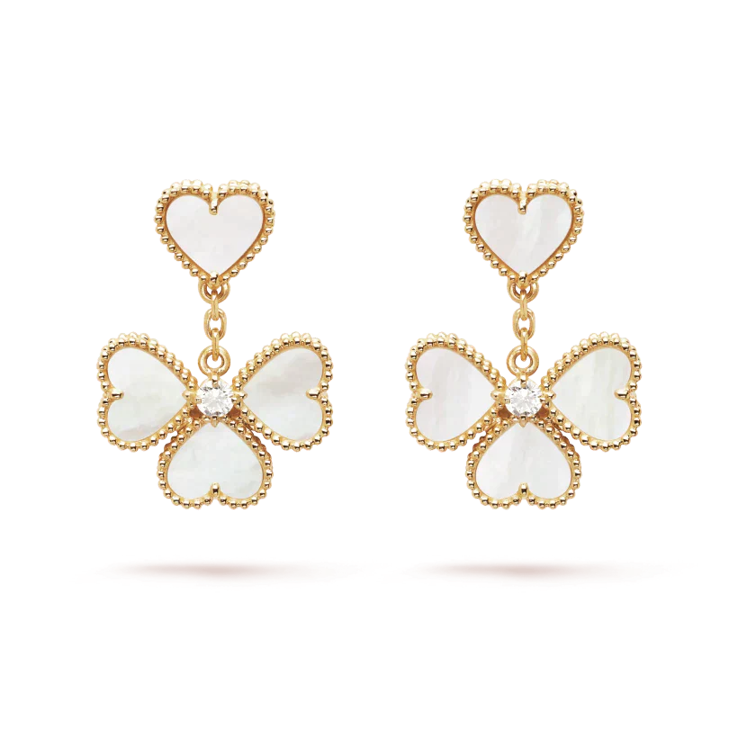 [Perla Lux]CLOVER SWEET WHITE MOP EARRINGS