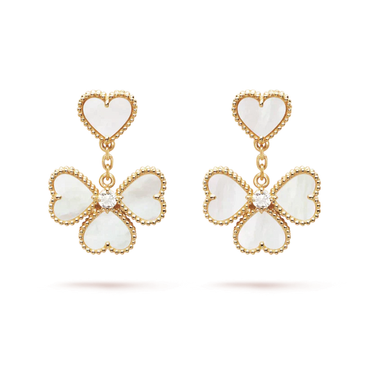 [Perla Lux]CLOVER SWEET WHITE MOP EARRINGS