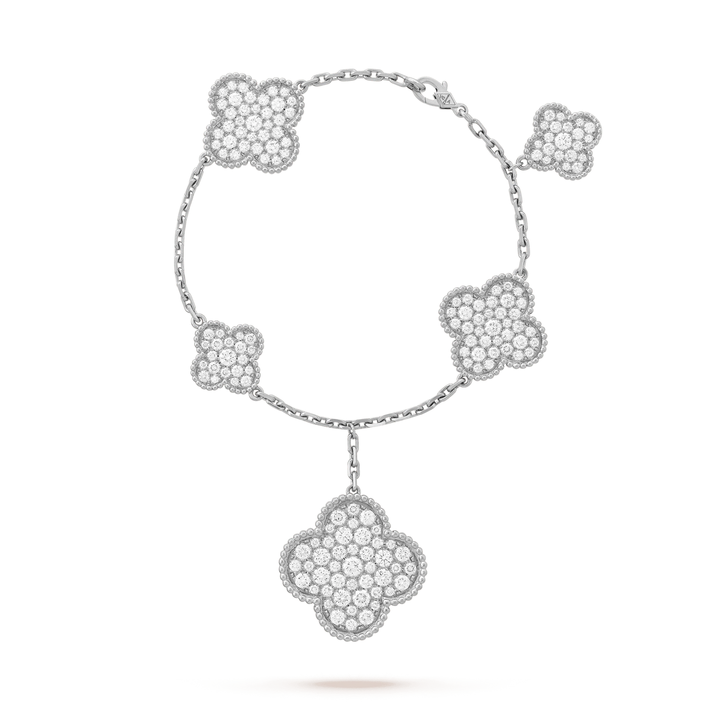 [Perla Lux]CLOVER 6 MOTIFS SILVER DIAMOND BRACELET