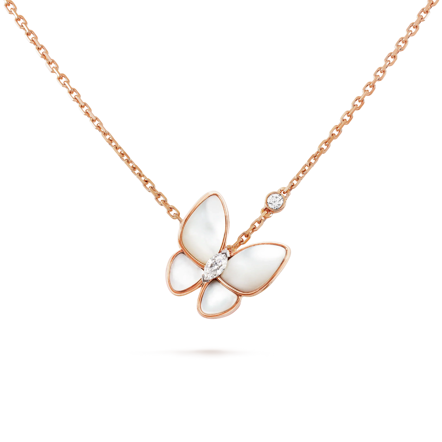 [Perla Lux]BUTTERFLY MOP DIAMOND NECKLACE