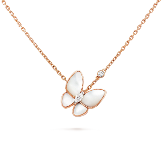 [Perla Lux]BUTTERFLY MOP DIAMOND NECKLACE