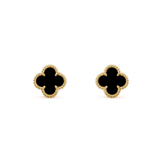 [Perla Lux]CLOVER MINI 9.5MM BLACK MOP EARRINGS
