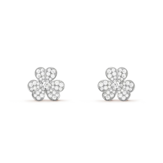 [Perla Lux]CLOVER COMOS DIAMOND EARRINGS SILVER