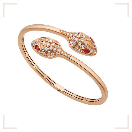 [Perla Lux]SERPENTI BRACELET PINK GOLD DIAMOND DOUBLE SNAKE