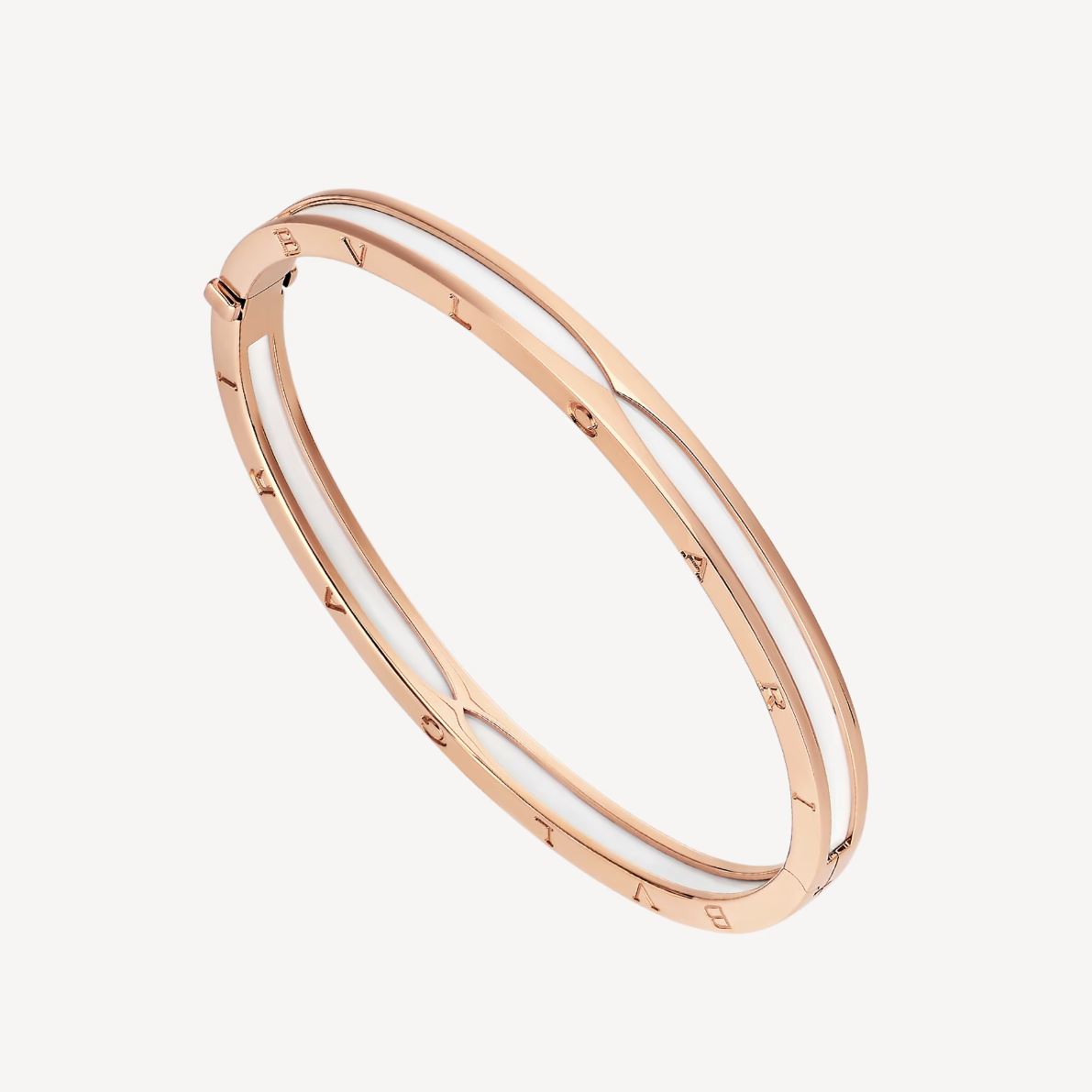 [Perla Lux]ZERO 1 PINK GOLD WITH WHITE CERAMIC BRACELET