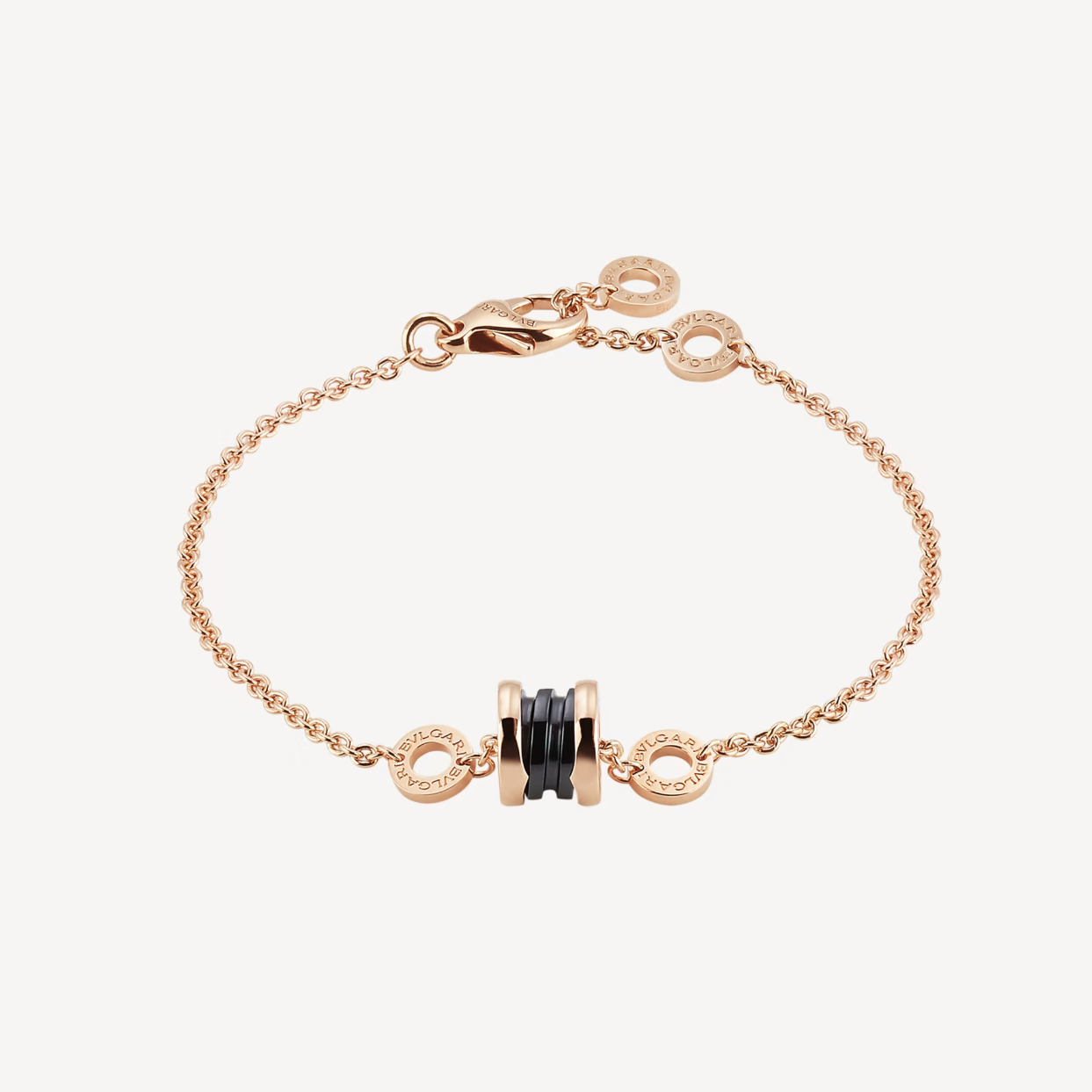 [Perla Lux]ZERO 1 SOFT PINK GOLD AND BLACK CERAMIC BRACELET