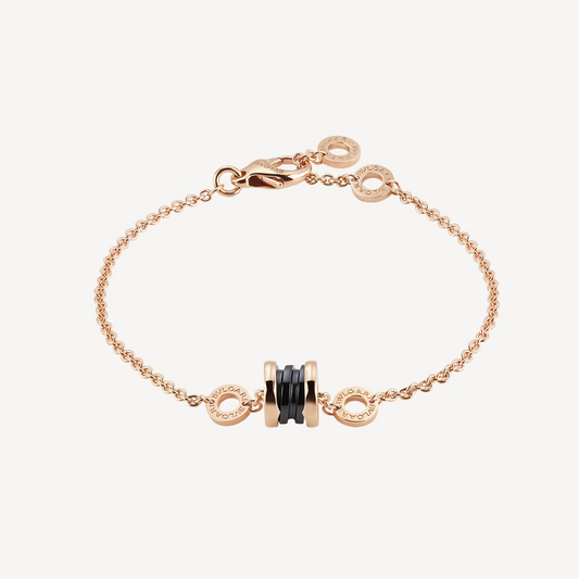 [Perla Lux]ZERO 1 SOFT PINK GOLD AND BLACK CERAMIC BRACELET